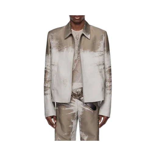 J-Pylon Abstract-Pattern Zipped Jacket