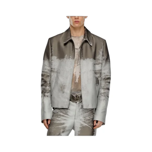 J-Pylon Abstract-Pattern Zipped Jacket