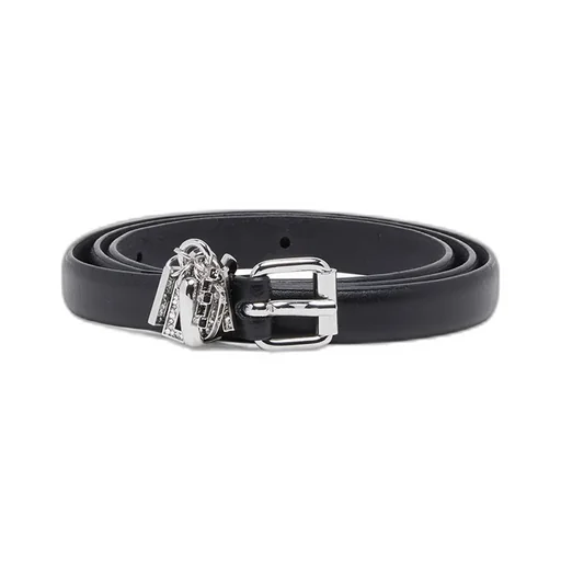 Logo-Charm Leather Belt