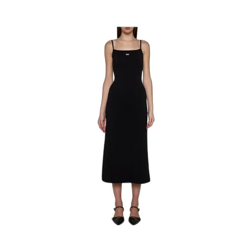 Logo-Patch Sleeveless Midi Dress