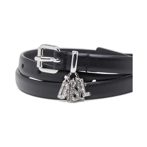Logo-Charm Leather Belt