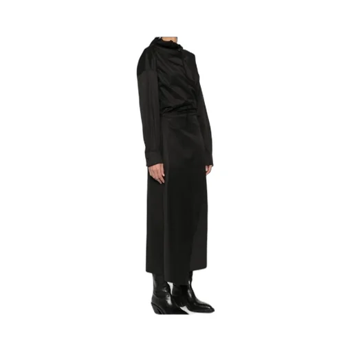 Long-Sleeved Hooded Wrap Dress