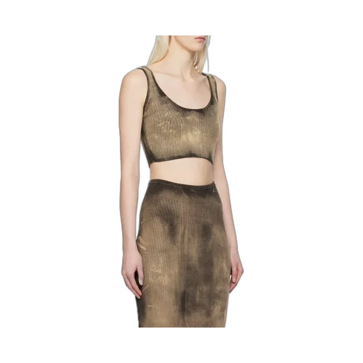 M-Deidra Bleached-Effect Crop Top