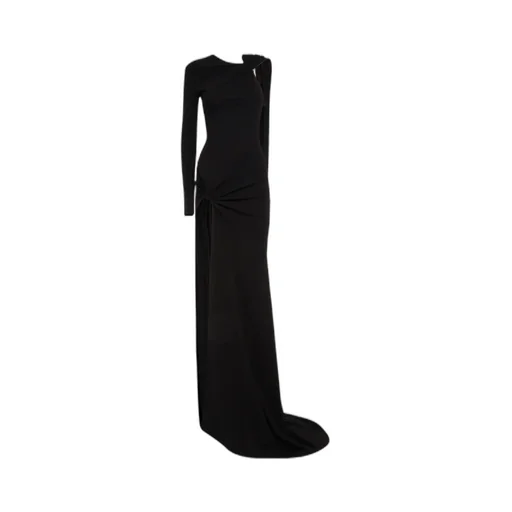 Knot-Detail Asymmetric Maxi Dress