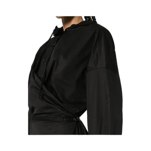 Long-Sleeved Hooded Wrap Dress