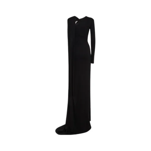 Knot-Detail Asymmetric Maxi Dress