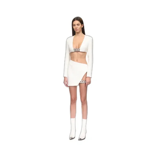 3D Crystal Chain Square Neck Blouse