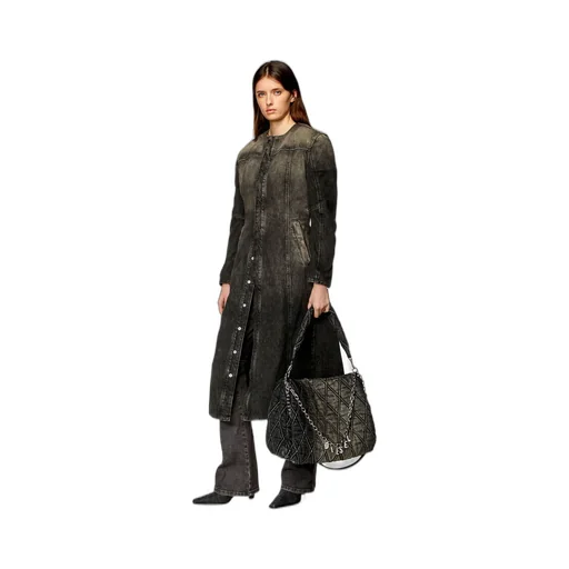Round-Neck Denim Coat