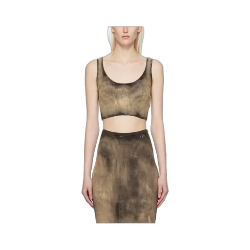 M-Deidra Bleached-Effect Crop Top
