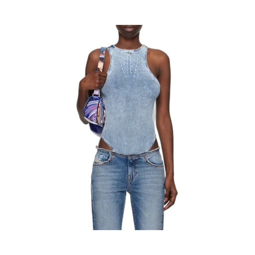 M-Tansy Sleeveless Crewneck Denim Bodysuit