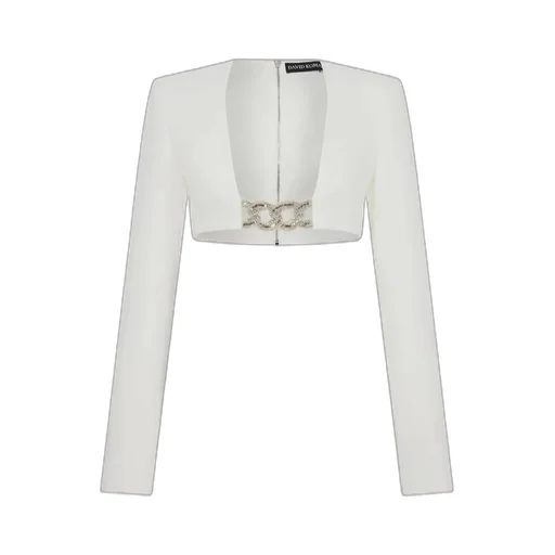 3D Crystal Chain Square Neck Blouse
