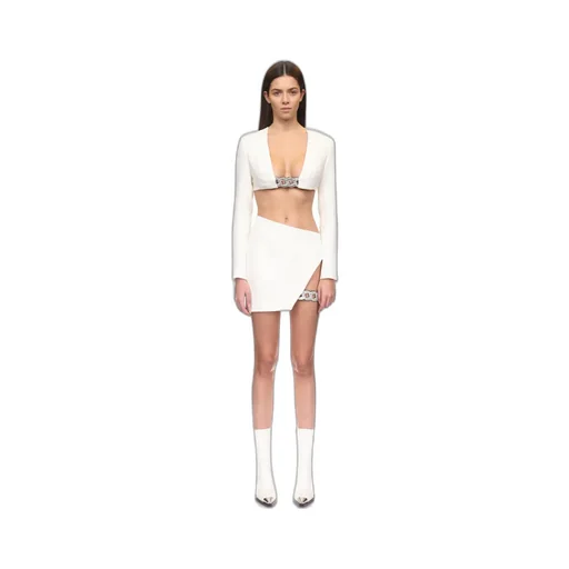 3D Crystal Chain Square Neck Blouse
