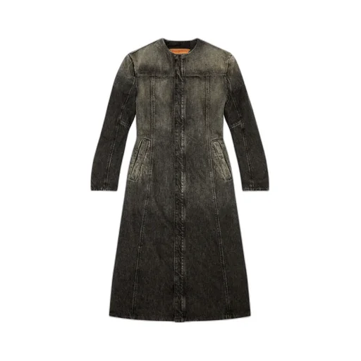 Round-Neck Denim Coat