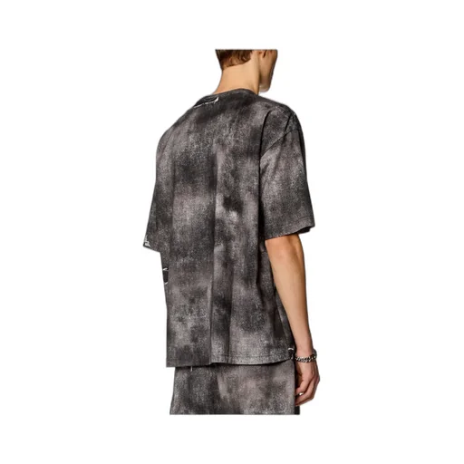 T-Wash-N2 Trompe L'oeil Denim Printed Distressed T-Shirt