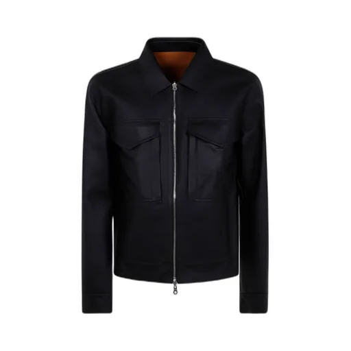 Long-Sleeved Leather Jacket