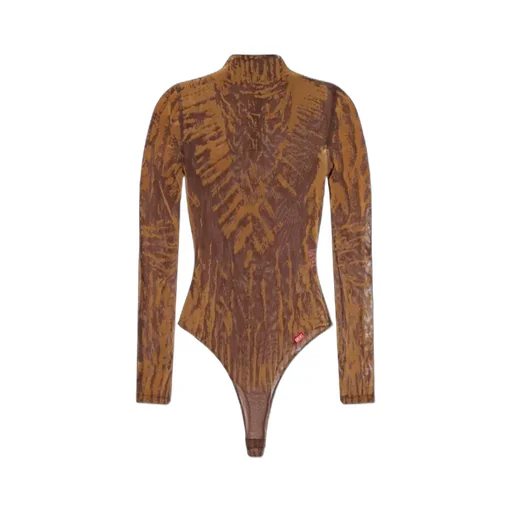 Abstract-Print High-Neck Bodysuit