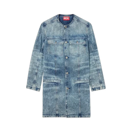 Coat In Lasered Cotton-Hemp Denim