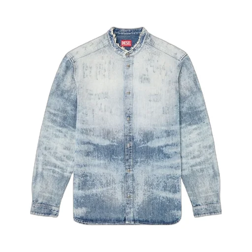 Mandarin Collar Denim Shirt