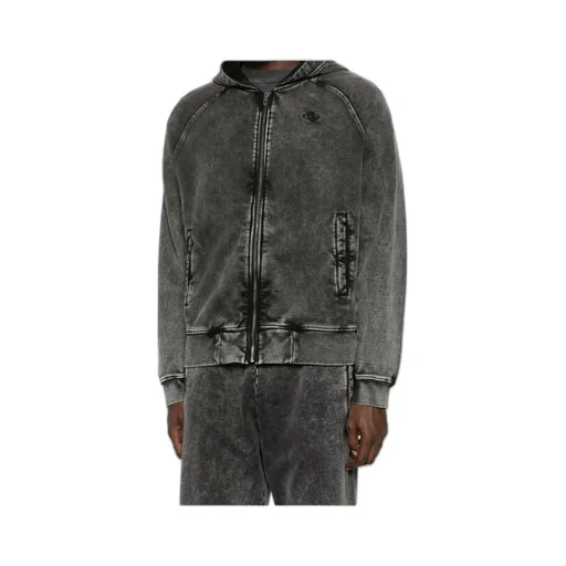Faded Effect Zip-Up Hoodie