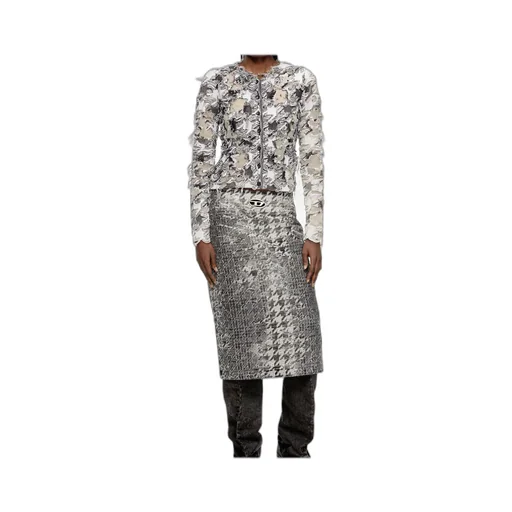 Cardigan In Devoré Houndstooth Jacquard