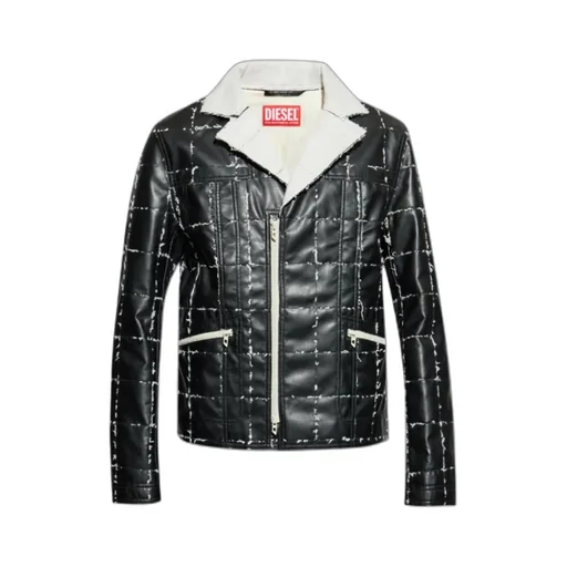 Quilted Panelled Biker Jacket