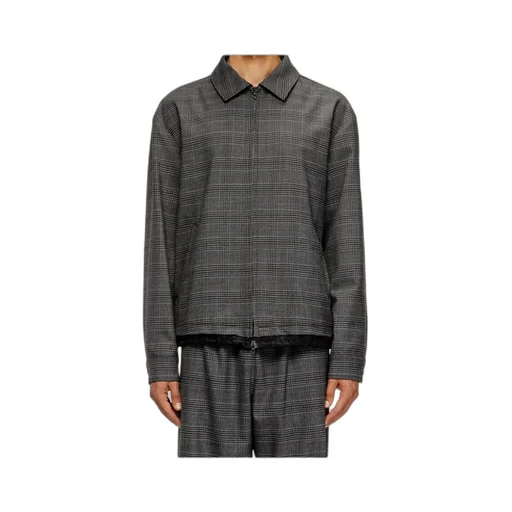 J-Ting Checked Zip-Up Shirt Jacket