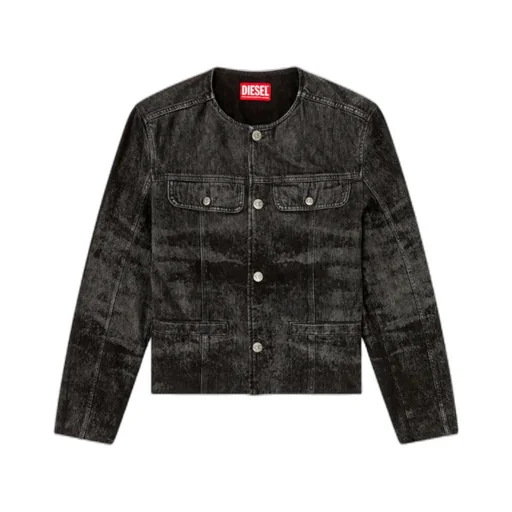 Jacket In Lasered Cotton-Hemp Denim
