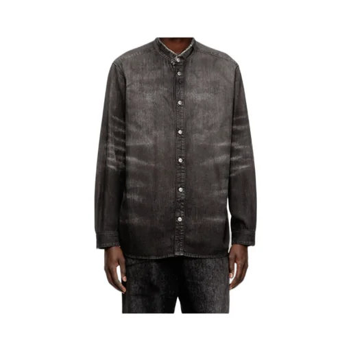 Distressed Honeycomb Denim Shirt