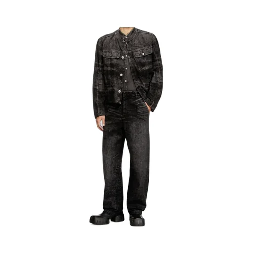 Jacket In Lasered Cotton-Hemp Denim