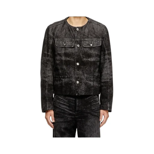 Jacket In Lasered Cotton-Hemp Denim