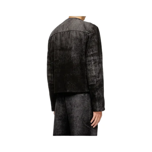 Jacket In Lasered Cotton-Hemp Denim