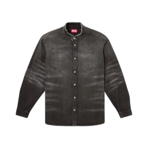 Distressed Honeycomb Denim Shirt