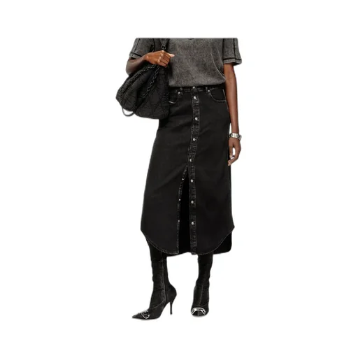 De-Ard-Long Button Midi Skirt