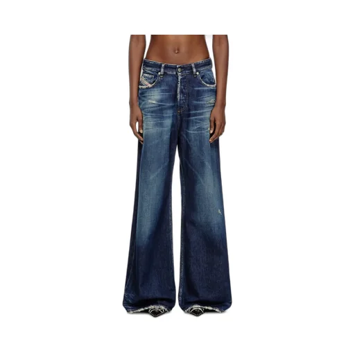 Frayed Wide-Leg Jeans