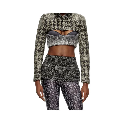 Shrug In Houndstooth-Weave Denim