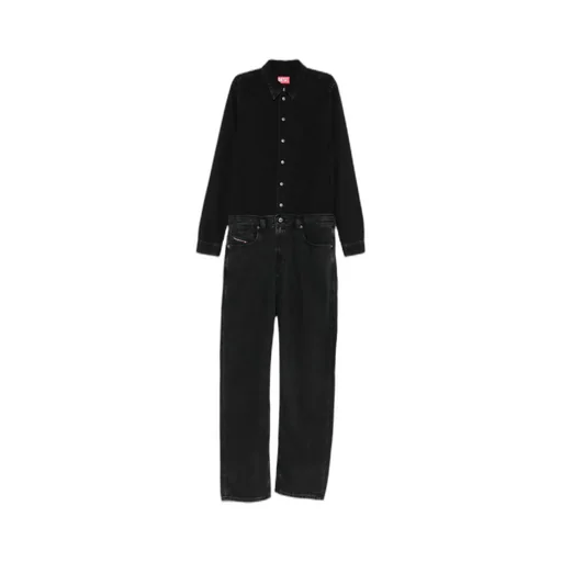 Button-Fastening Jumpsuit