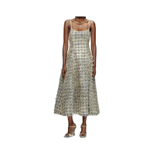 Long Skirt In DÉVoré Houndstooth Denim