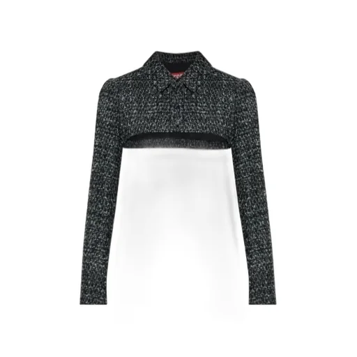 Tweed-Texture Cropped Jacket