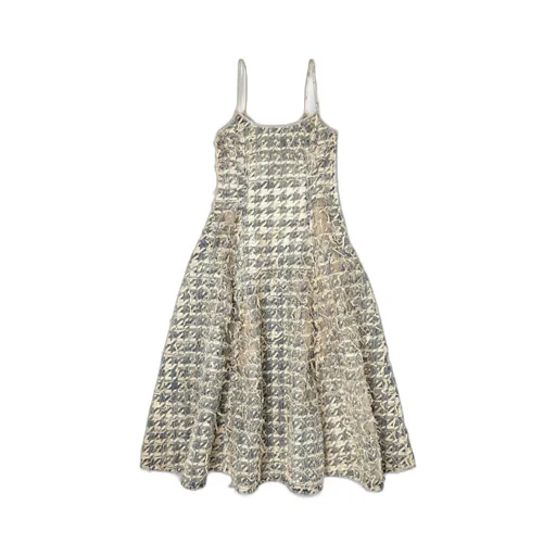 Long Skirt In DÉVoré Houndstooth Denim