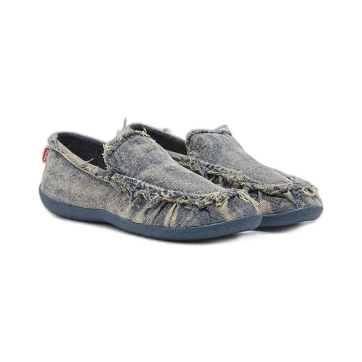D-Shock Moc Frayed Denim Loafers