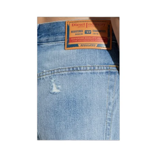 Distressed Light-Wash Jeans