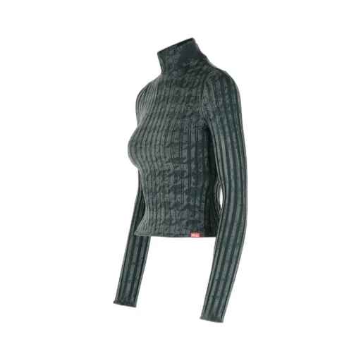 Ribbed High-Neck Top
