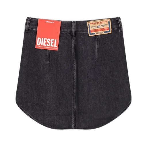 Button-Front Denim Mini Skirt