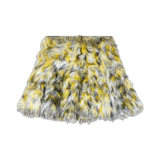Fluffy Jacquard Knit Mini Skirt