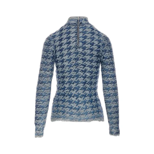 Turtleneck Wave-Pattern Sweater