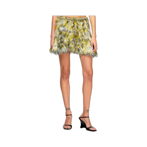 Fluffy Jacquard Knit Mini Skirt