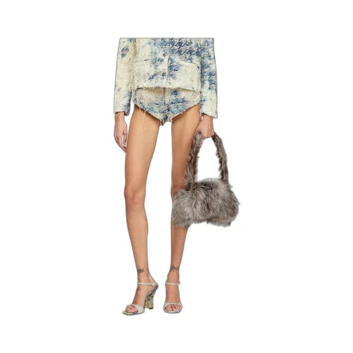 De-Jizz-Fsh1 Shorts In Houndstooth-Weave Denim