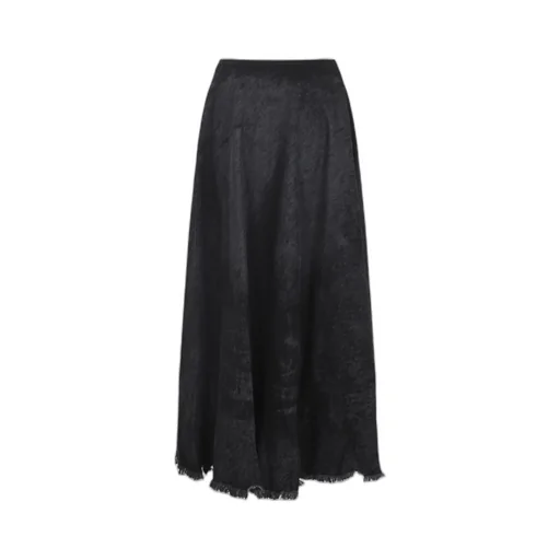 Frayed-Hem A-Line Skirt