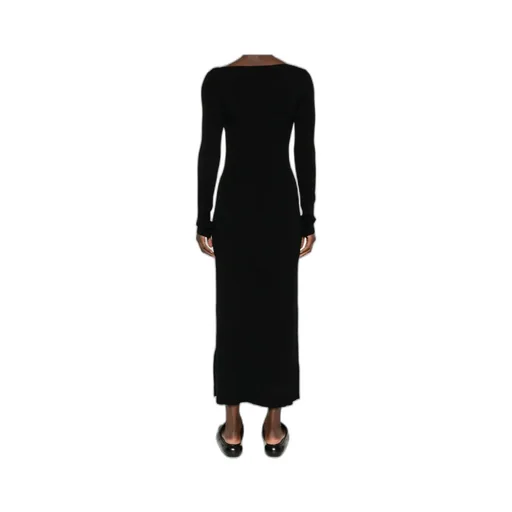 Logo-Embellished Long-Sleeve Midi Dress