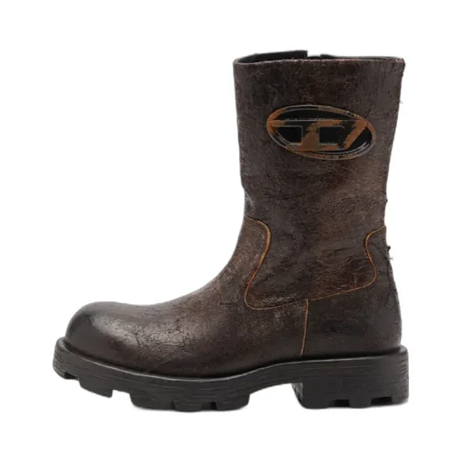 D-Hammer Distressed Crackled Suede Biker Boot